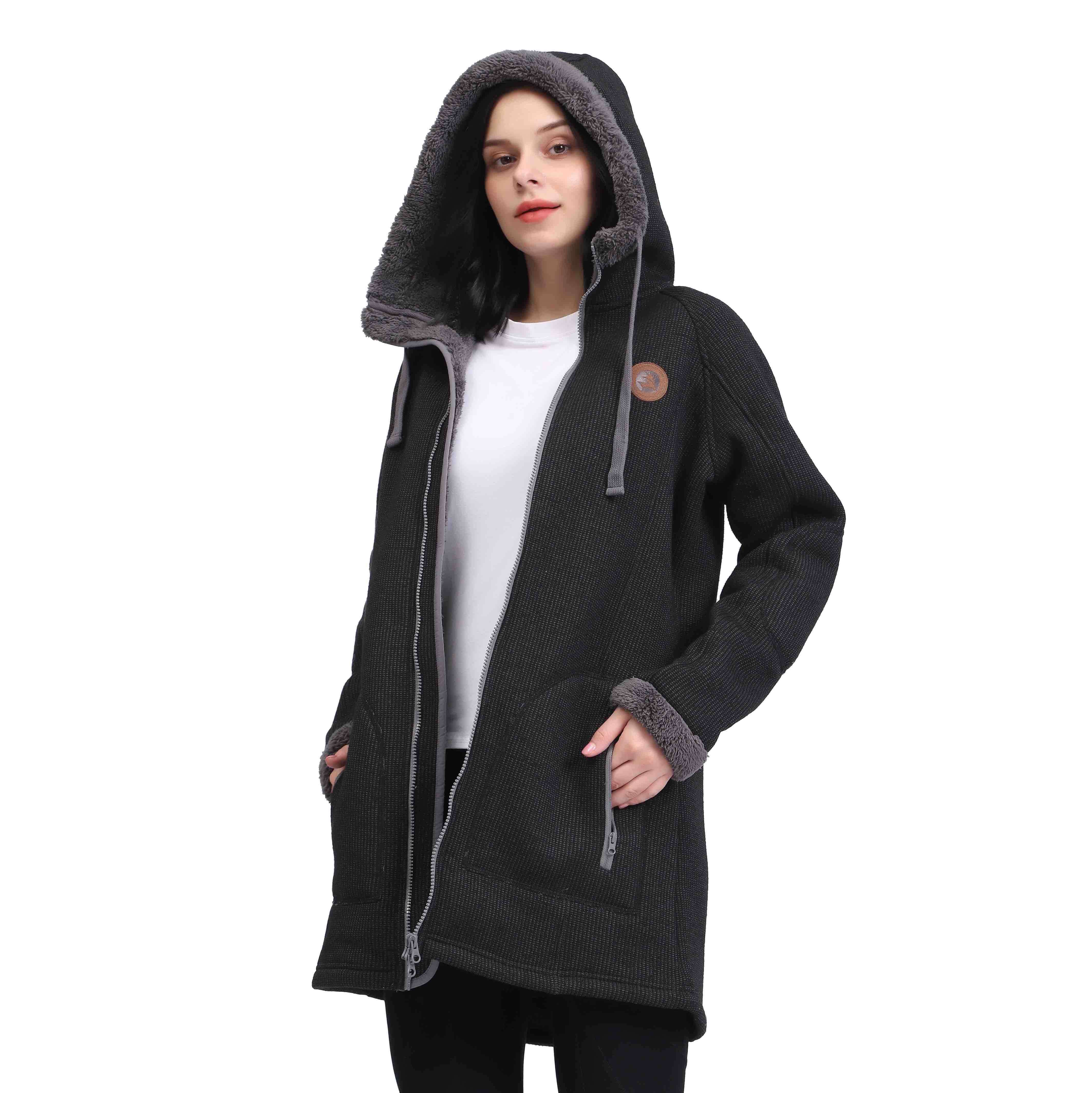 Mujeres Sherpa Fleece Bonded Winter Parka Overcoat Chaqueta