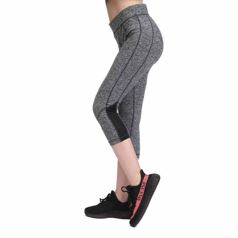 Mallas capri para correr de yoga más suaves con panel de malla para mujer con refuerzo en la entrepierna