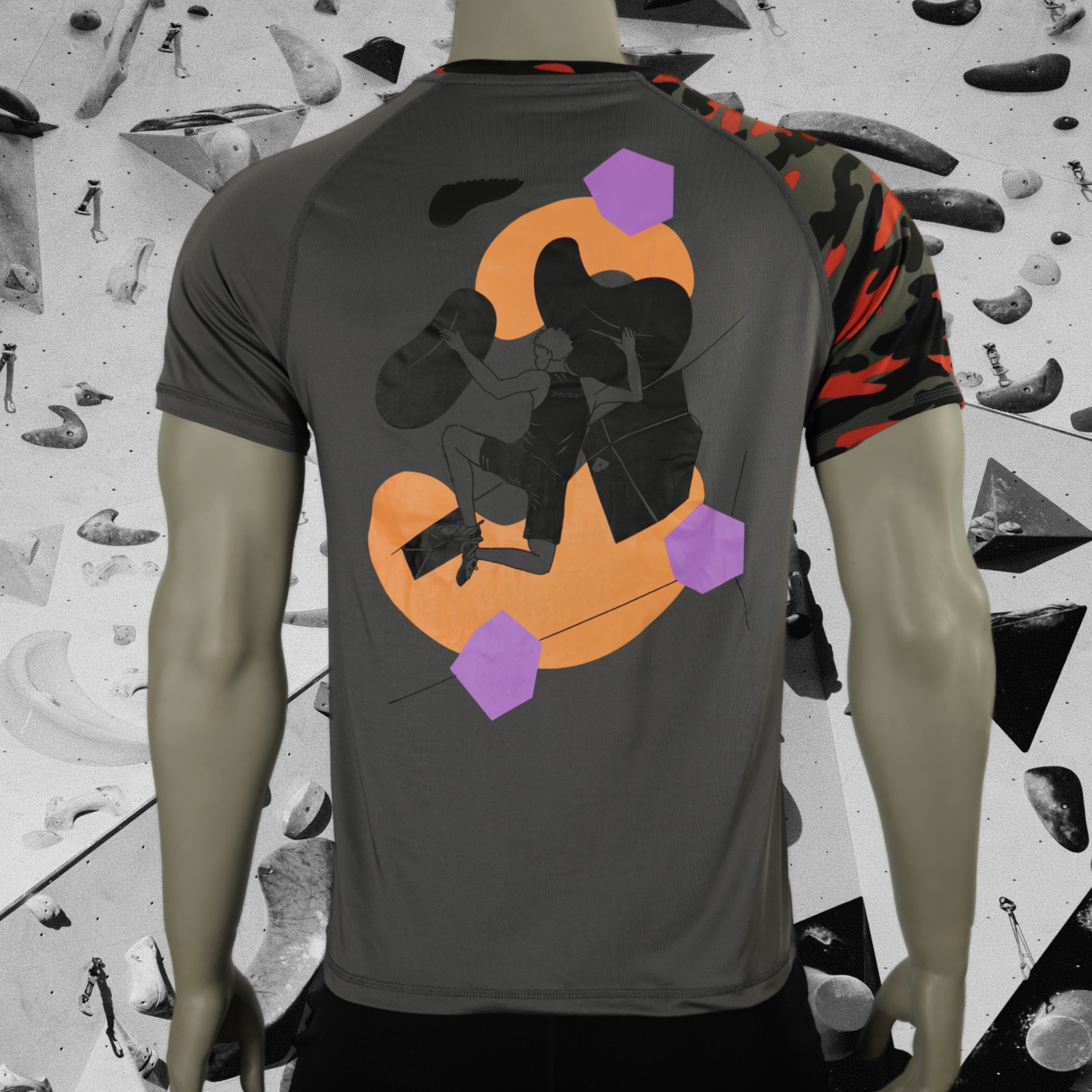 Camiseta de camuflaje naranja