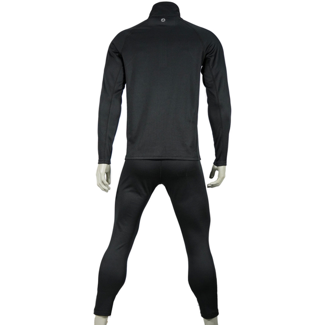 Paneles para hombre hilado teñido de vellón interno de la capa base midia zip entrenamiento térmico set