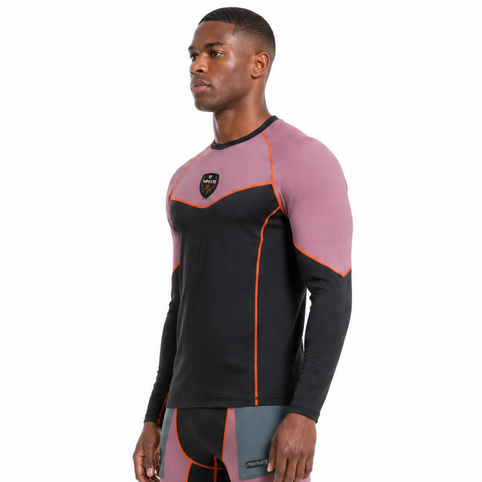 VMTR Camisetas de manga larga con forro polar interior y bloques de color para hombre