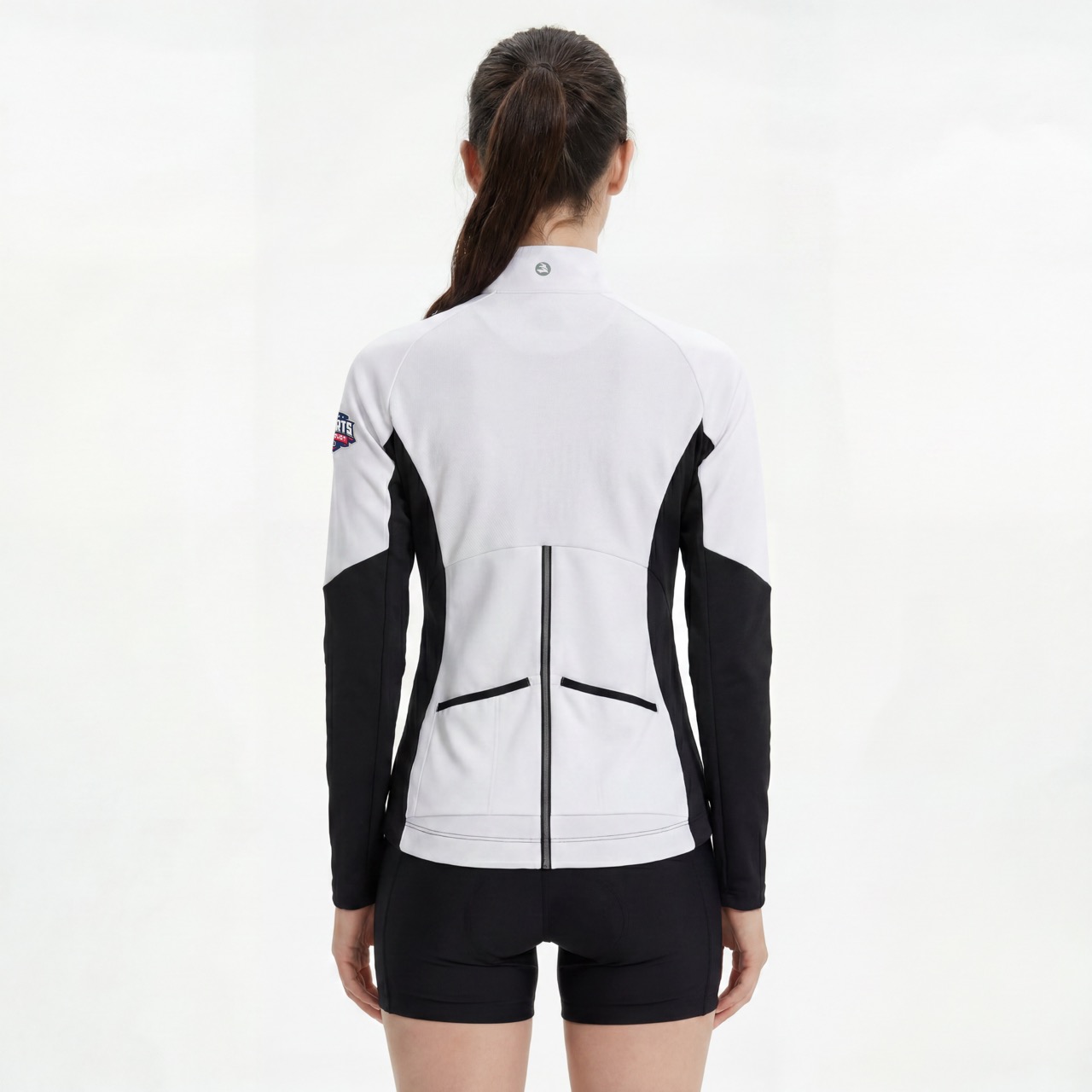 Chaqueta de moda deportiva con ribete reflectante y bloques de color para mujer