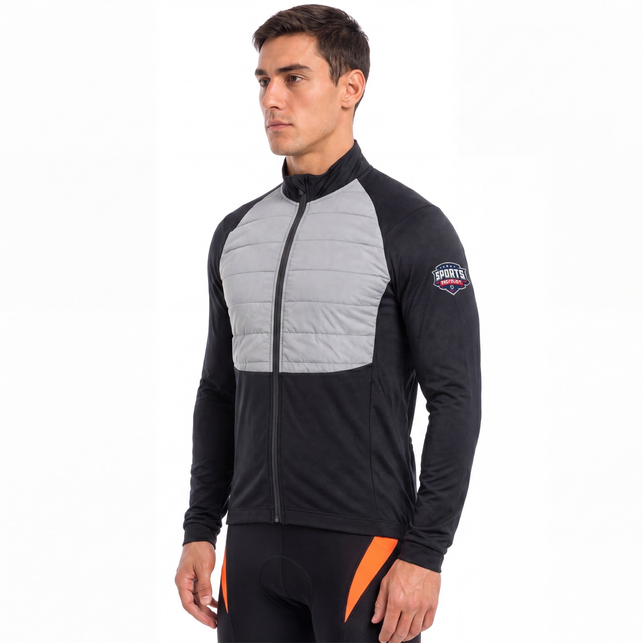 Chaqueta ciclista acolchada reflectante para hombre