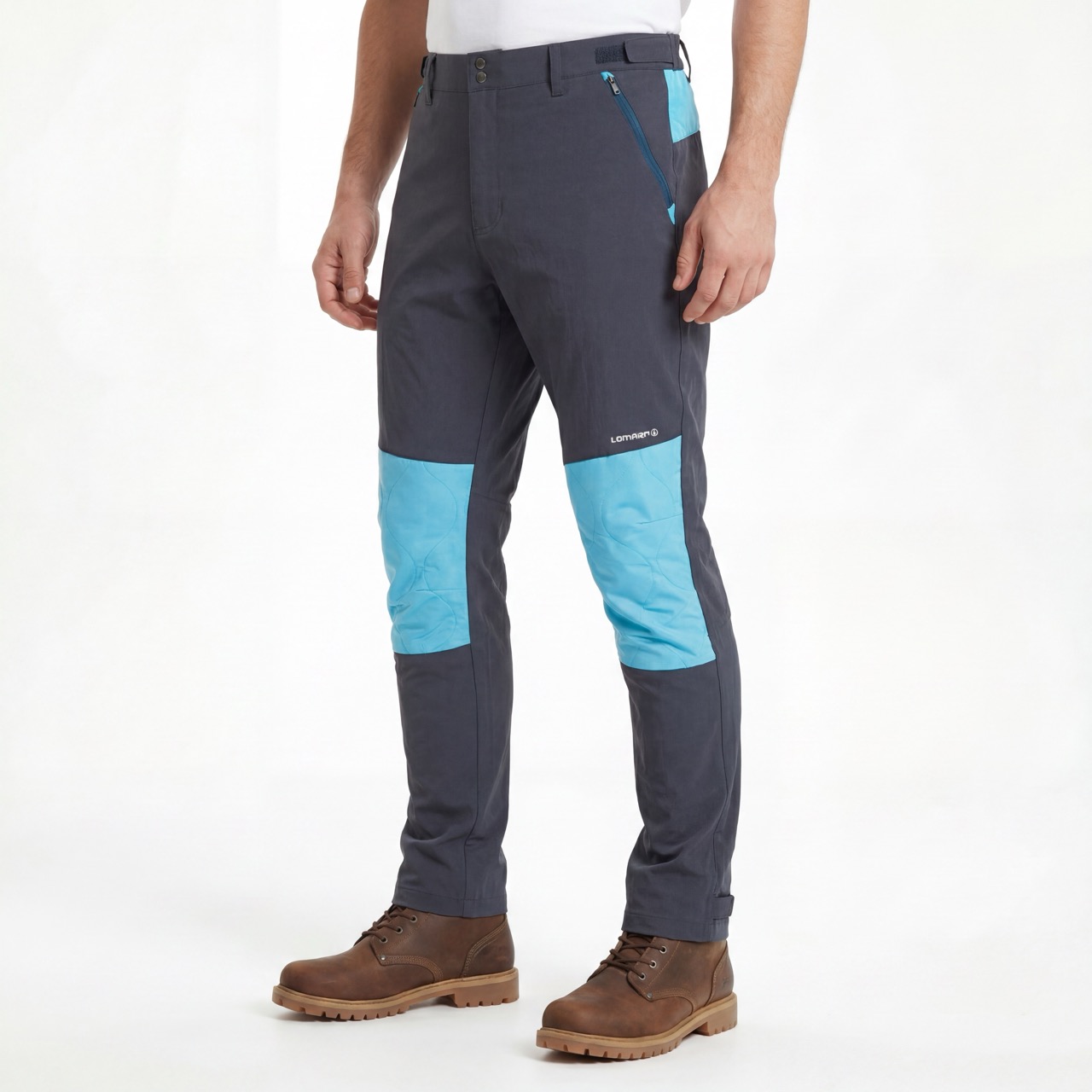 Pantalones con paneles cálidos hasta la rodilla para hombre Pantalones de trekking con bloques de color