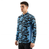 Camisa de senderismo con bolsillo con cremallera y bloques de color con estampado de camuflaje para hombre
