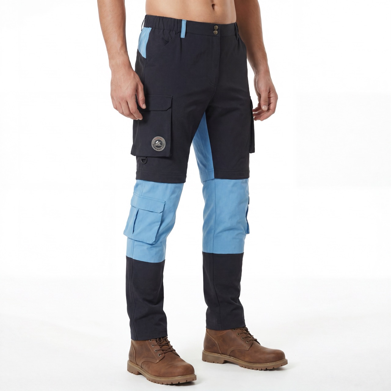 Pantalón de senderismo con cremallera y 5 bolsillos parche para hombre Pantalones de trekking