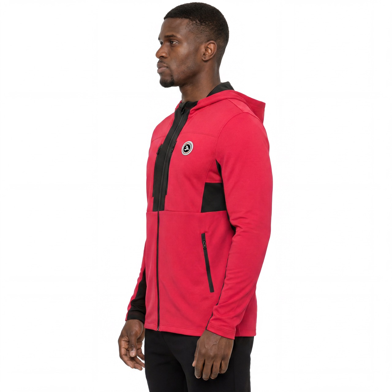 Sudadera con capucha deportiva con cremallera para senderismo, montañismo, alpinismo, correr, peso medio