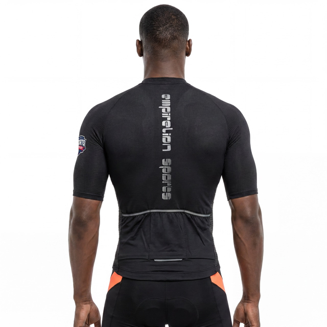 Maillot ciclista de diseño tonal de manga corta raglán con panel de peso medio