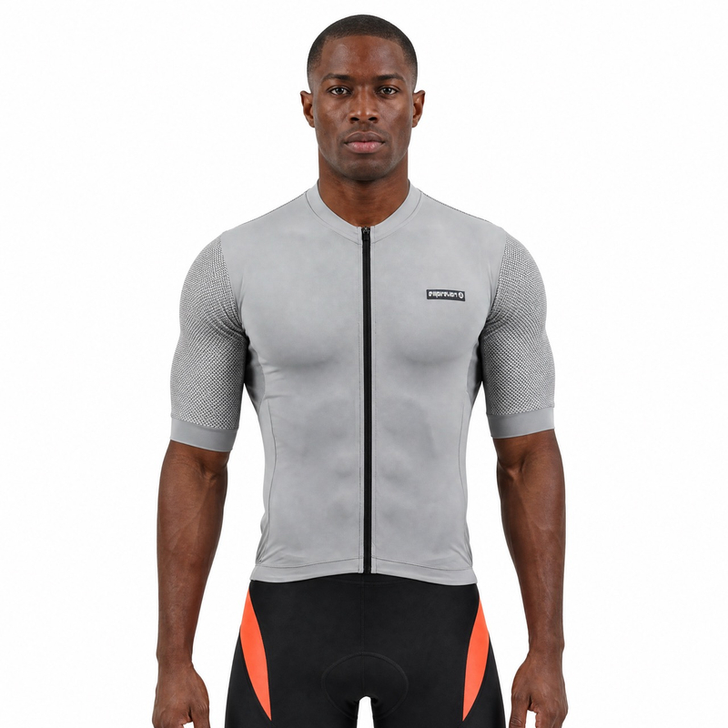 Maillot ciclista de manga corta con bloques de color ligero