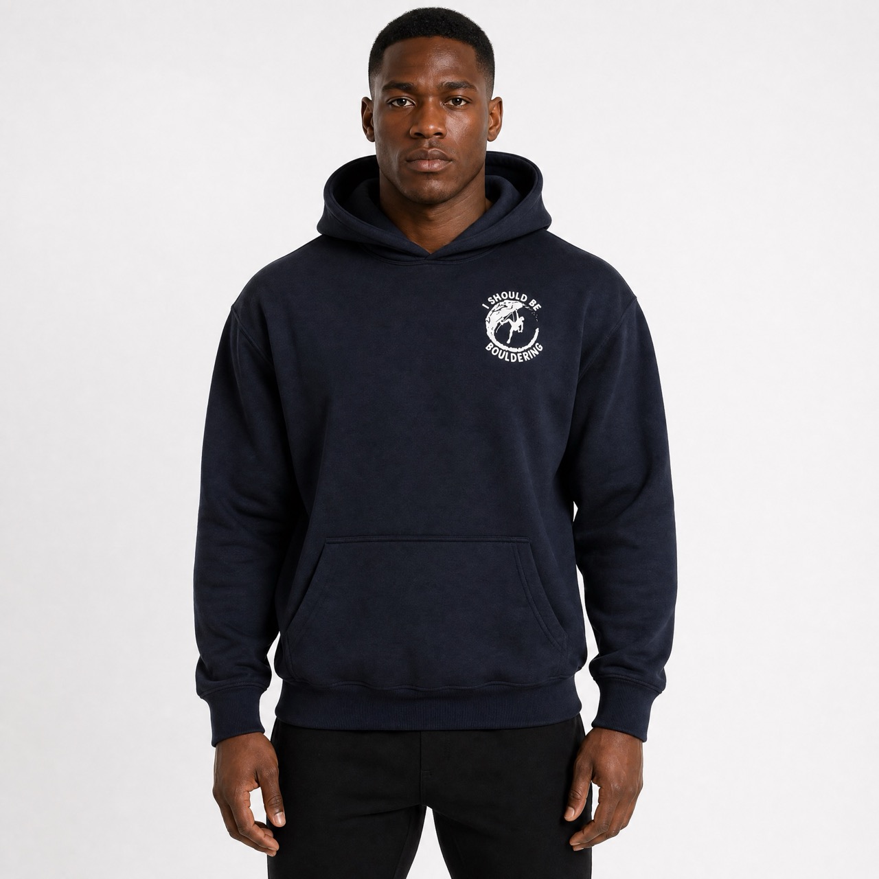 Sudadera con capucha y hombros descubiertos con estampado de escalada en roca para hombre