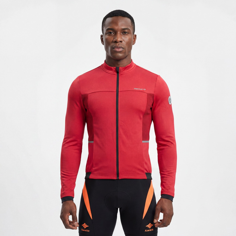 Conjunto de 2 piezas para hombre Chaqueta de ciclismo a prueba de viento con panel acanalado