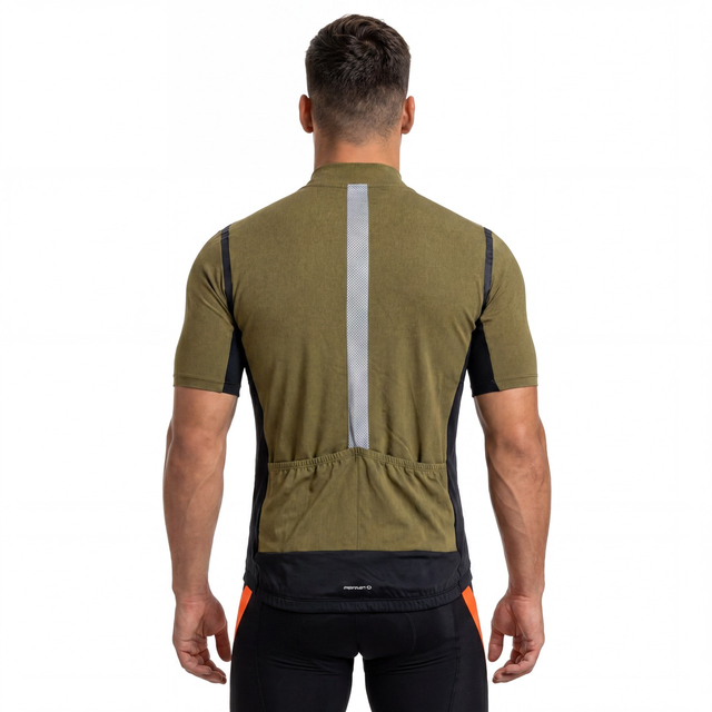 Maillot de ciclismo con ribetes reflectantes y cinta para hombre