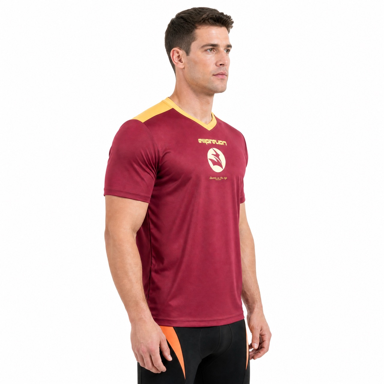 Camiseta de fútbol con cuello en V para hombre