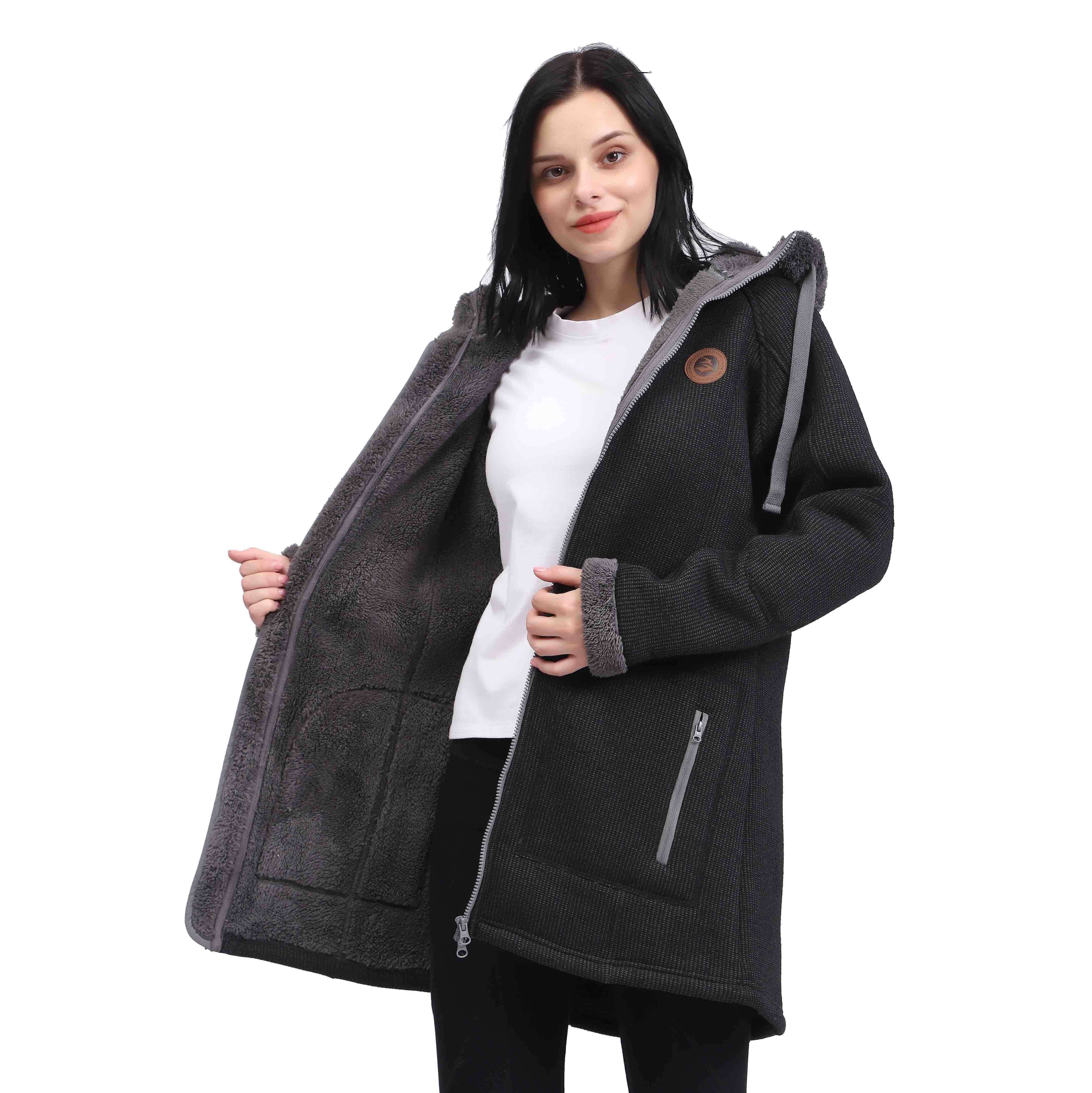 Chaqueta de abrigo parka de invierno consolidada de vellón Sherpa para mujer