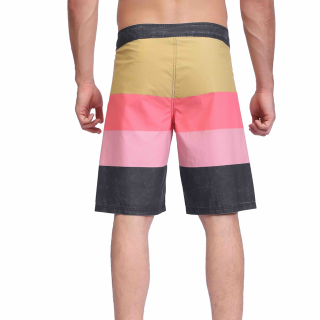 Mens Swim Trunk Longitud de la rodilla Boardshort Active Flex Feavy Stripes impresas