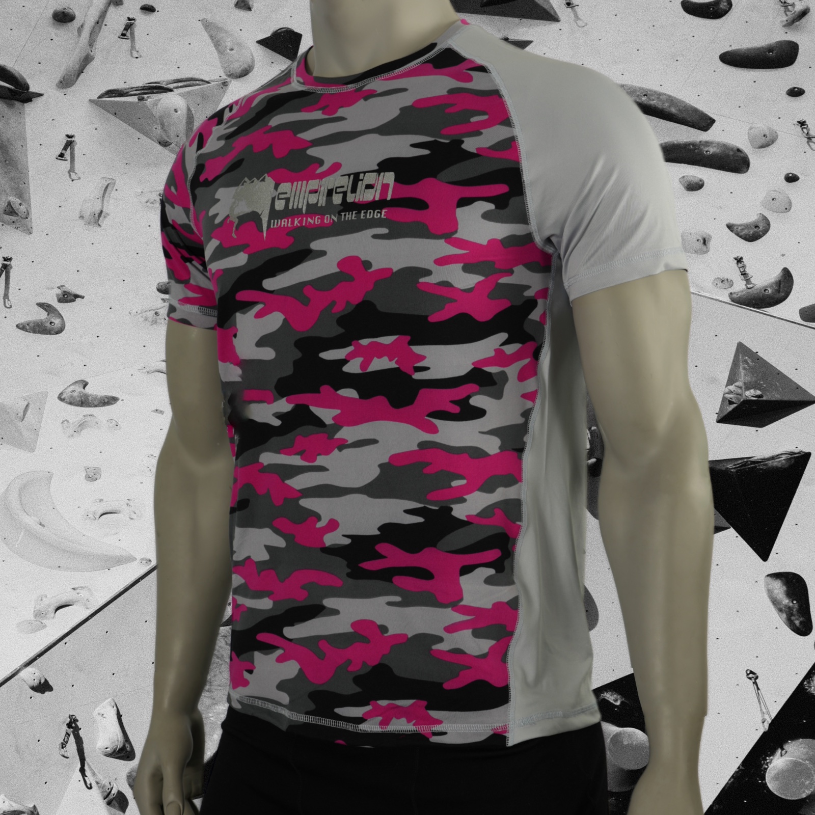 Camiseta de escalada rosa