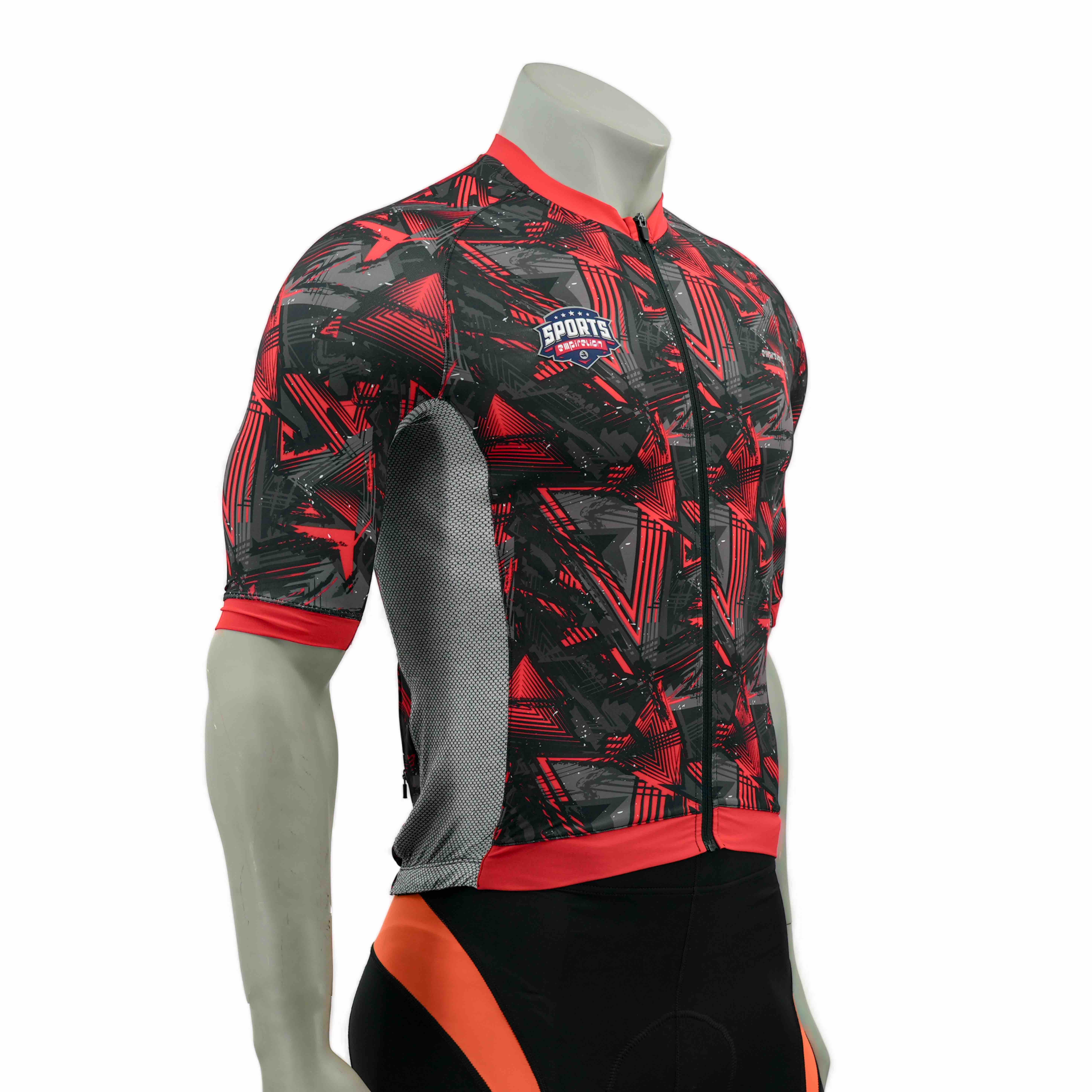 Raglan digital Raglan Jersey de ciclismo de cuello alto de manga corta