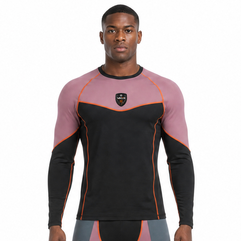 VMTR Camisetas de manga larga con forro polar interior y bloques de color para hombre