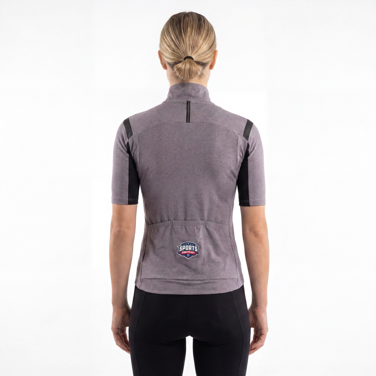 Maillot ciclista de manga corta con ribete sellado para mujer