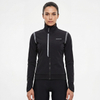 Chaqueta ciclista con ribetes reflectantes y cuello alto para mujer