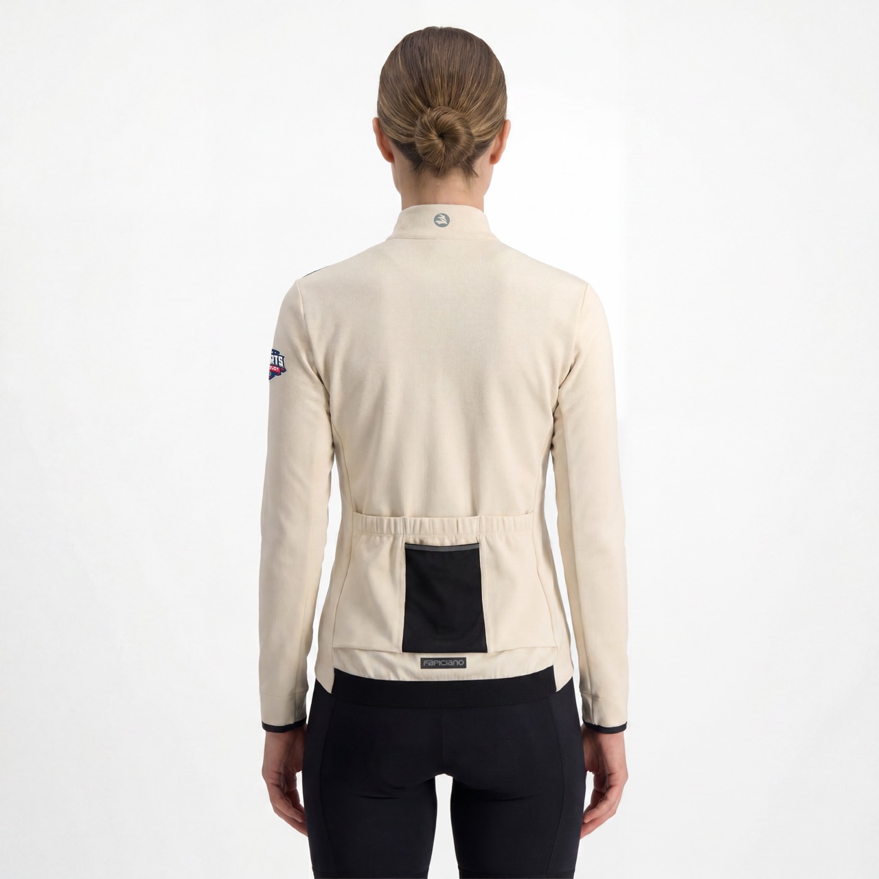 Chaqueta ciclista con bolsillo y ribete de malla para mujer