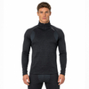 Camisetas térmicas de entrenamiento con media cremallera y forro polar interior teñido con paneles para hombre