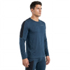 Tops con bloques de color de capa base de lana merino para hombre
