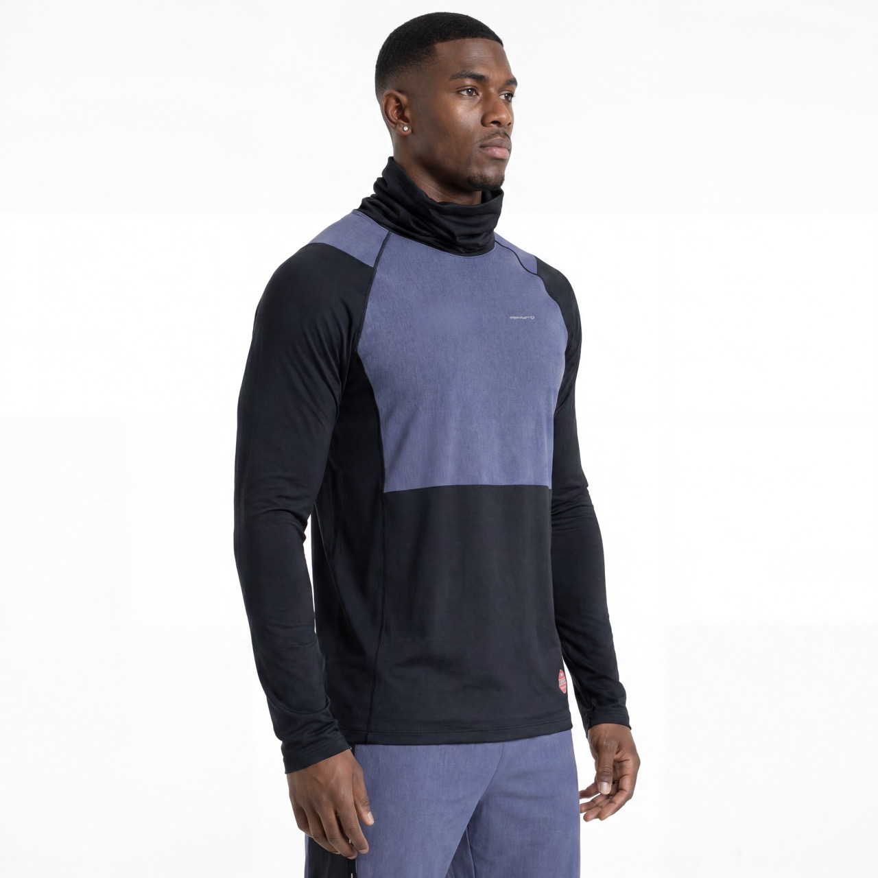 Camiseta interior con cuello vuelto alto a prueba de viento para hombre