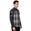 Camisas de senderismo con bolsillo y manga reflectante con panel a cuadros teñido en hilo para hombre