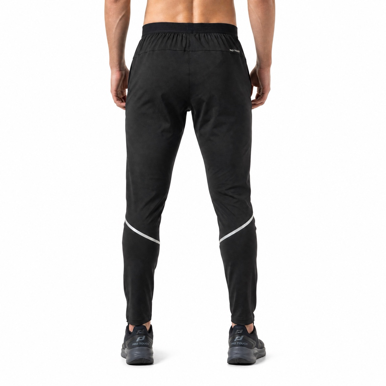 Pantalón activo con ribetes reflectantes y bloques de color con cintura elástica estirada para hombre