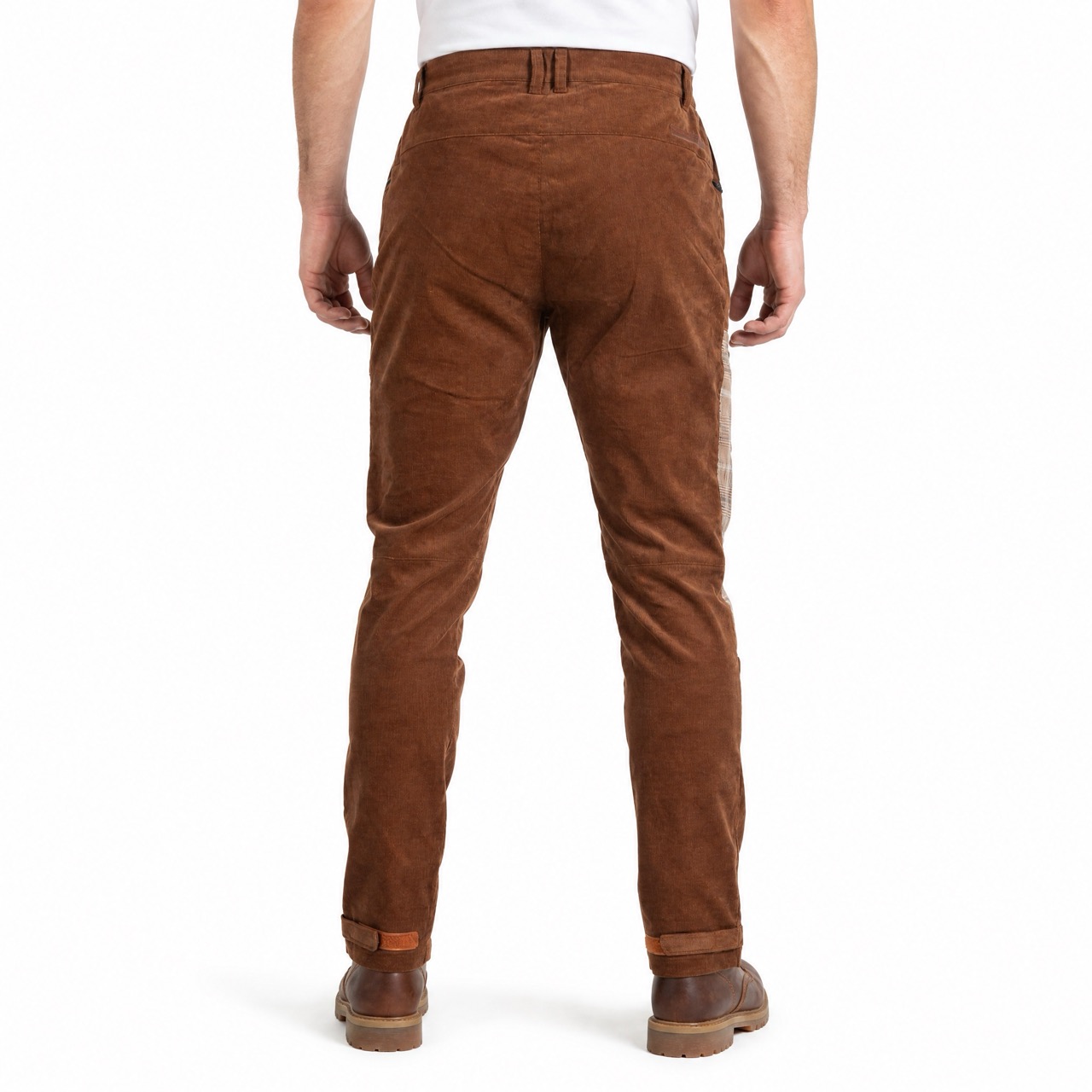 Pantalón de senderismo con paneles de pana a cuadros para hombre Pantalones de trekking
