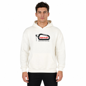 Sudadera con capucha y hombros descubiertos con estampado de escalada en roca para hombre