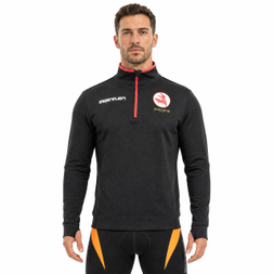 Tops tipo jersey deportivos con ribete de ribete y media cremallera para hombre