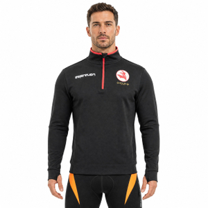 Tops tipo jersey deportivos con ribete de ribete y media cremallera para hombre