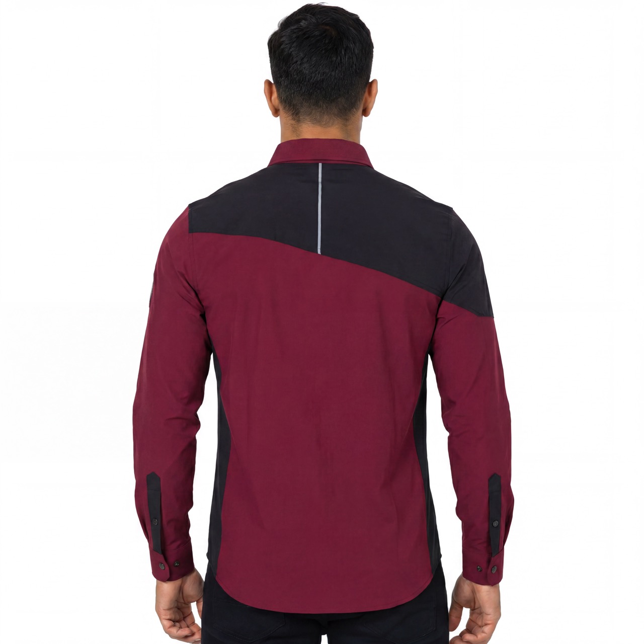 Camisas con bolsillo con cremallera y bloques de color para senderismo, senderismo y acampada para hombre