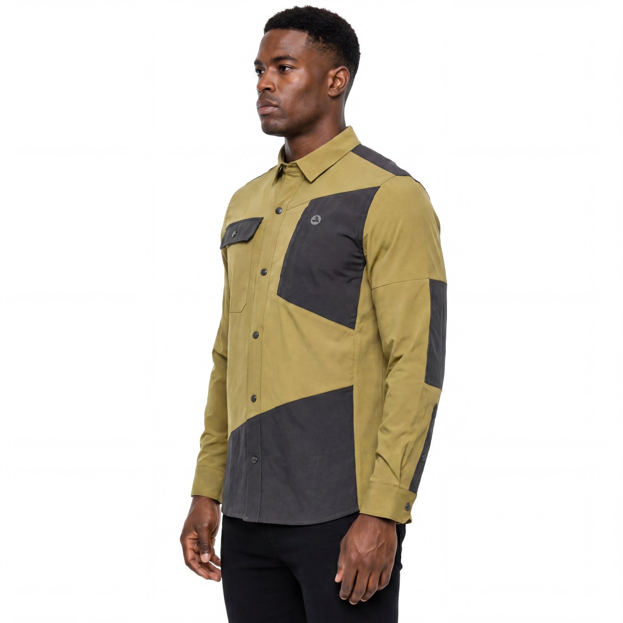 Camisas de senderismo para hombre Tops de trekking con bolsillo con parche y cremallera