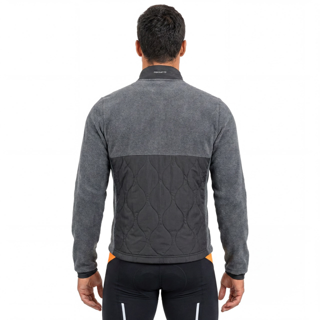 Chaqueta de ciclismo de forro polar cálido con paneles acolchados para hombre