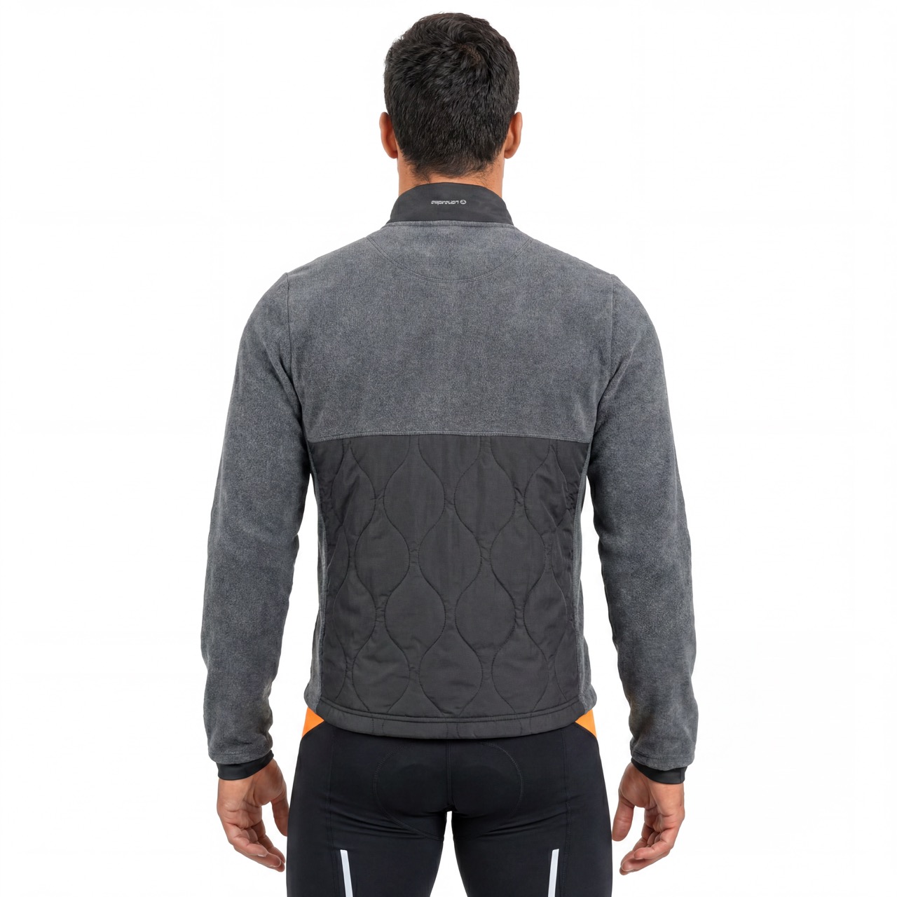 Chaqueta de ciclismo de forro polar cálido con paneles acolchados para hombre