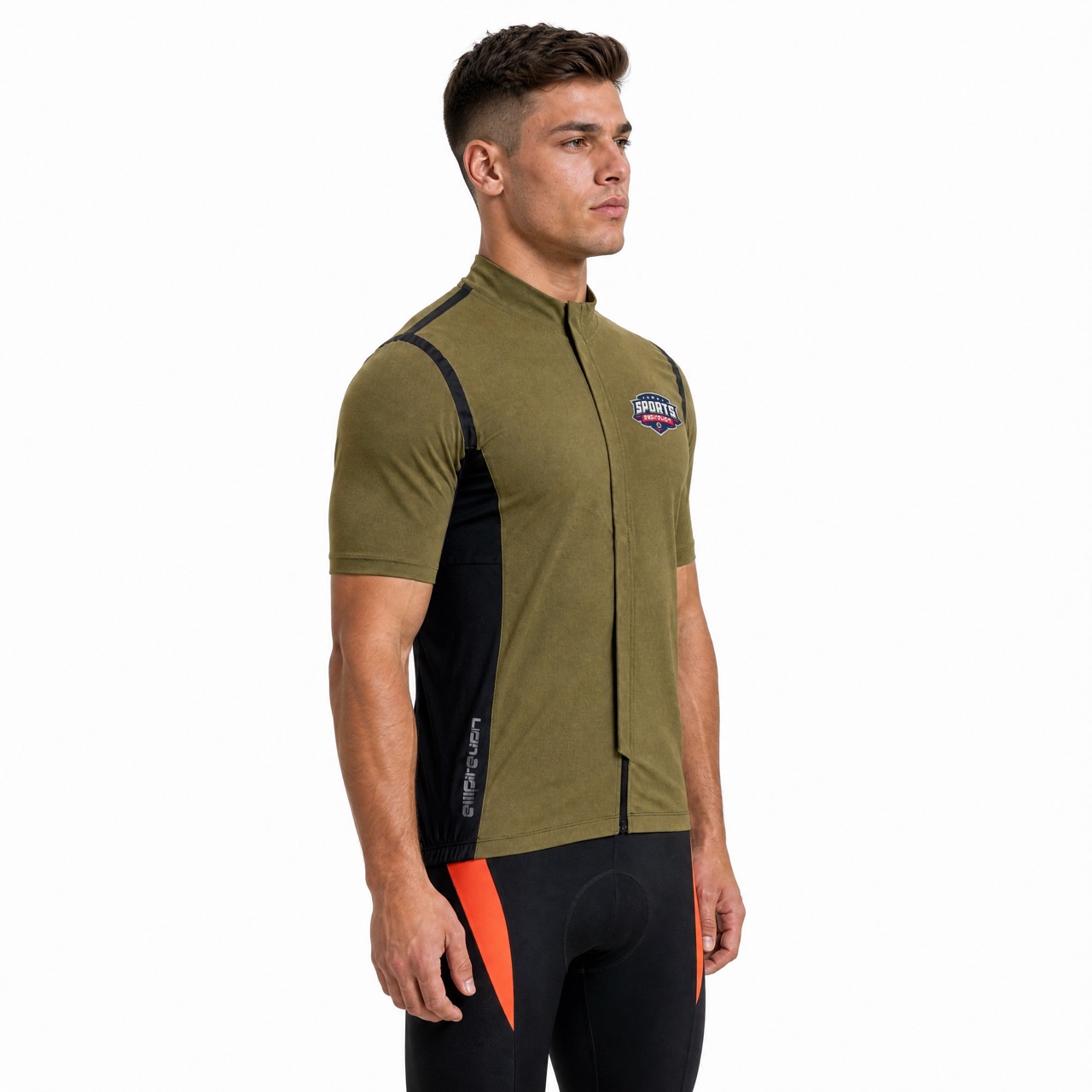 Maillot de ciclismo con ribetes reflectantes y cinta para hombre