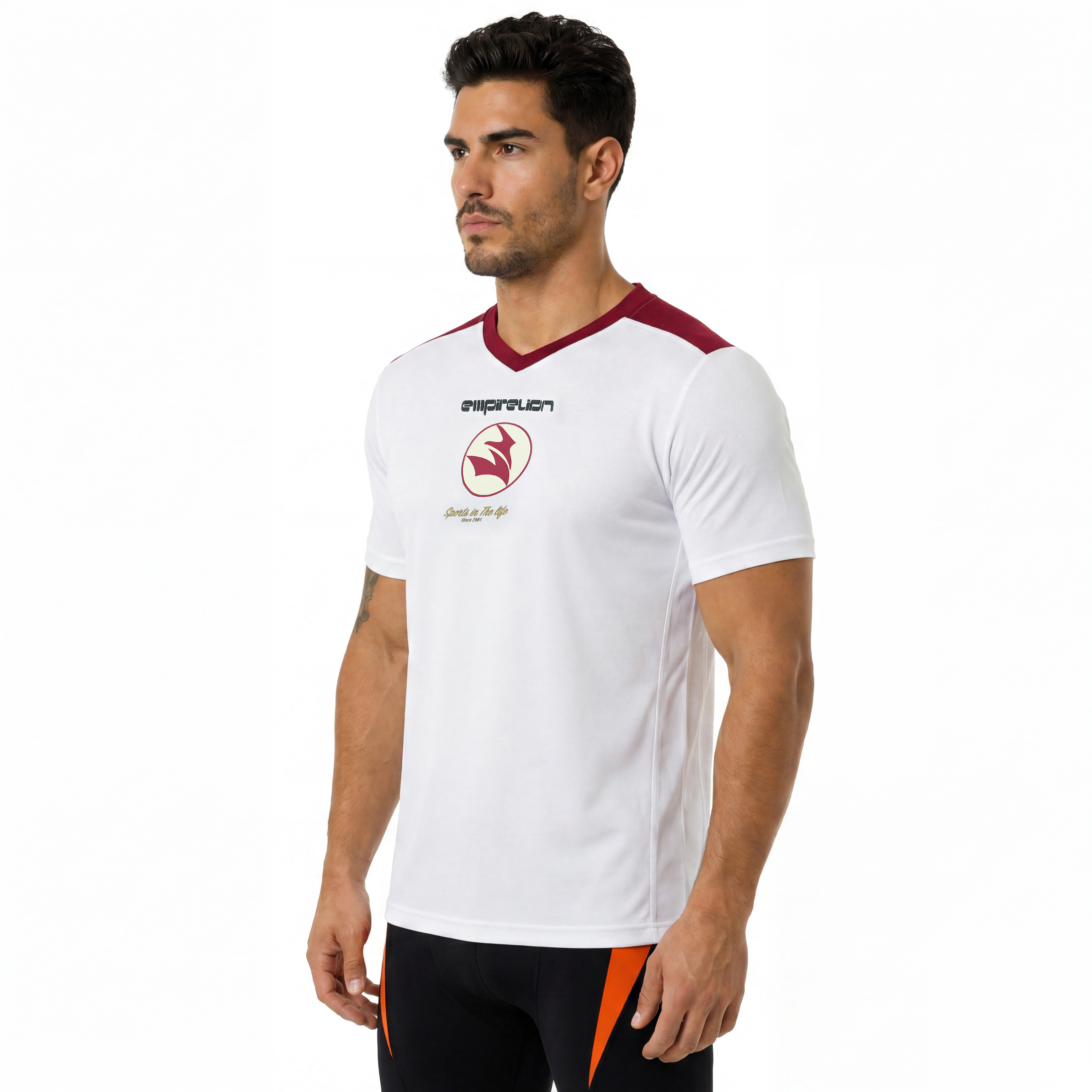 Camiseta de fútbol con cuello en V para hombre