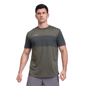 Camiseta seca para hombres Camiseta Athletic Panel de manga corta