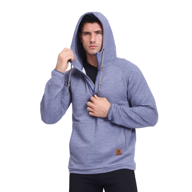  Stripas tonales activas masculinas Half Zipper Holdie 