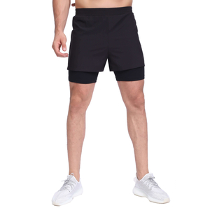 Pantalones cortos deportivos 2 en 1 para hombre, para correr, ligeros, para gimnasio, yoga, entrenamiento