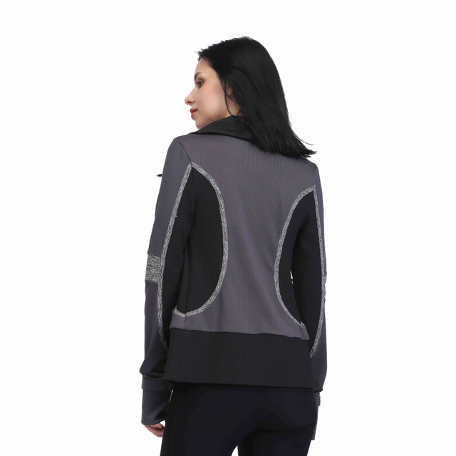 Chaqueta de chándal de entrenamiento con bloques de color y cuello desbocado para mujer