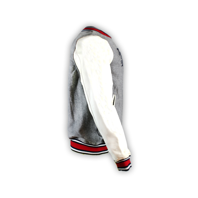 Chaquetas de béisbol de contraste de lana masculina con botones