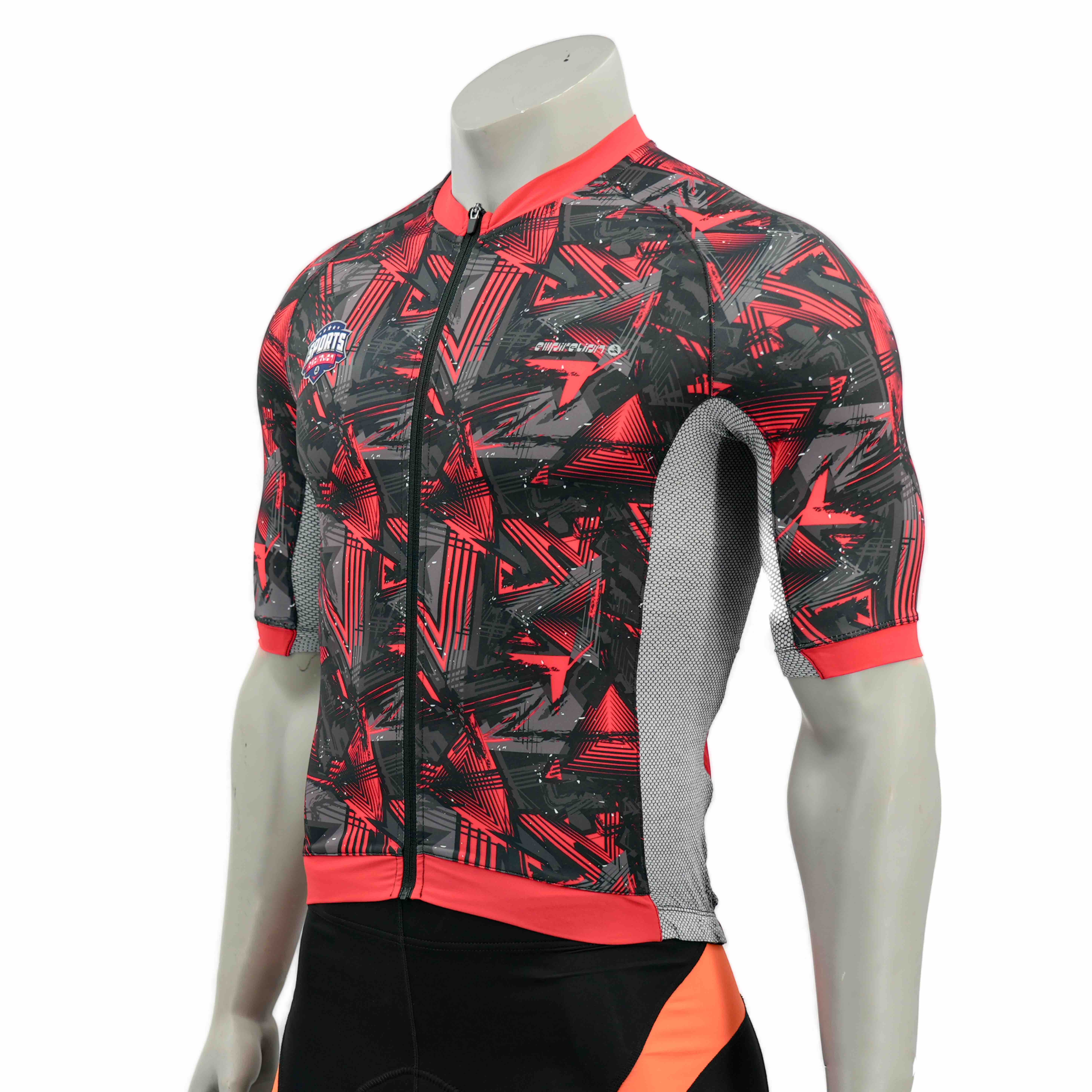 Raglan digital Raglan Jersey de ciclismo de cuello alto de manga corta