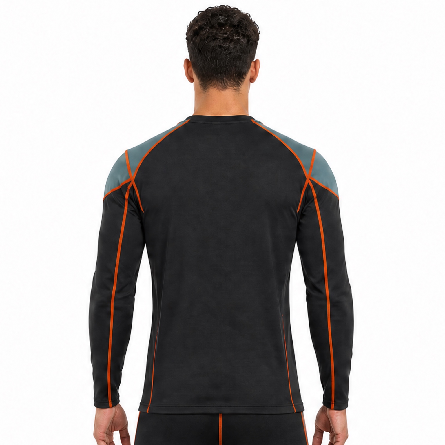 VMTR Camisetas de manga larga con capa base y bloques de color para hombre