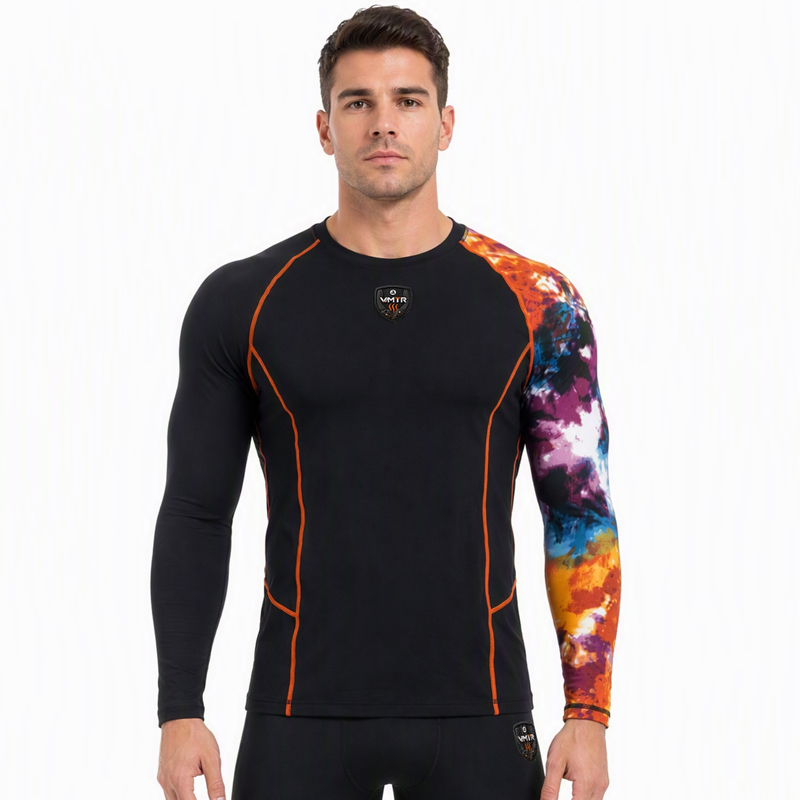 VMTR Tops de manga larga con bloques de color para hombre