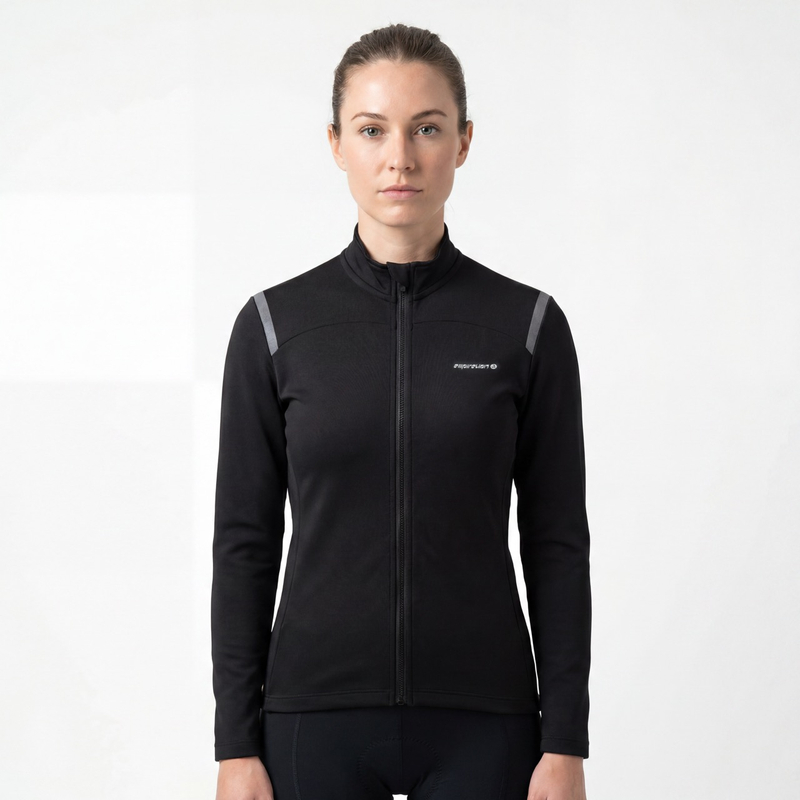 Chaqueta ciclista con ribetes reflectantes para mujer