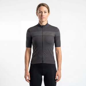 Maillot ciclista de manga corta con estampado reflectante para mujer